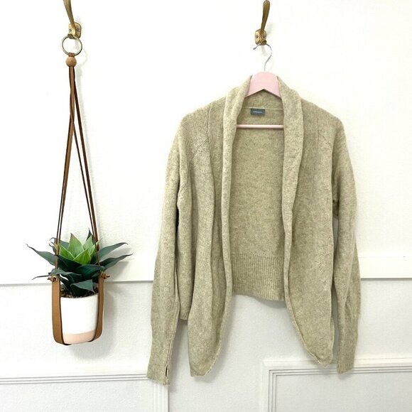 Pappus Knits Latvia Tan Open Front 100% Wool Sweater One Size - Picture 1 of 5